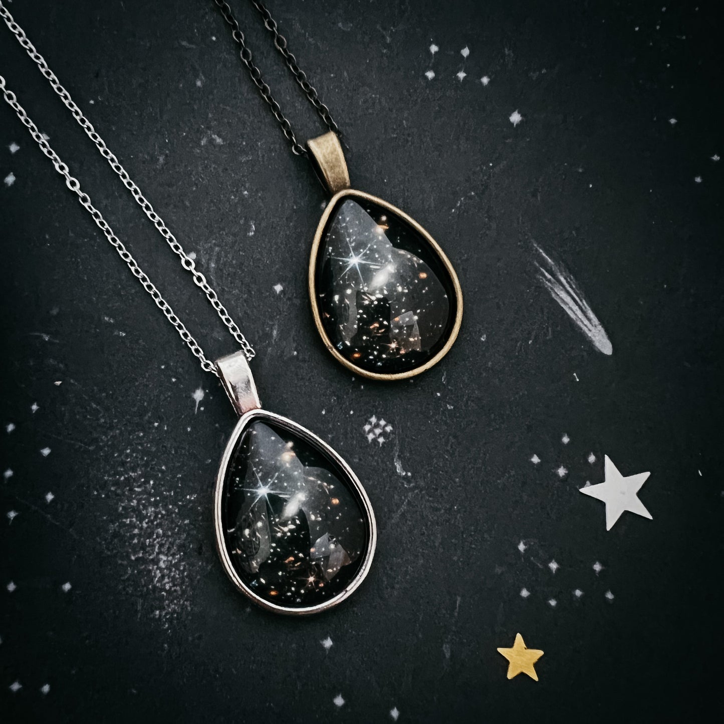 Cosmic Ocean Teardrop Necklace