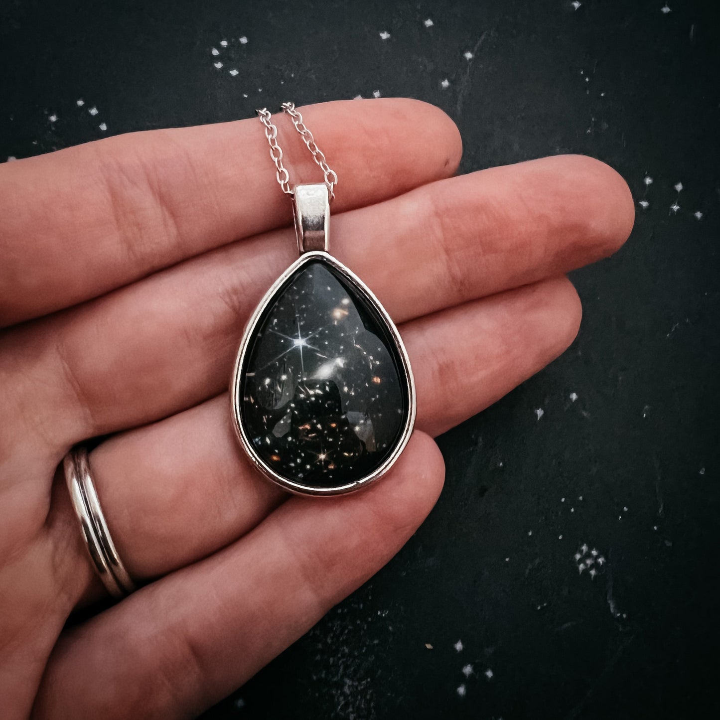 Cosmic Ocean Teardrop Necklace