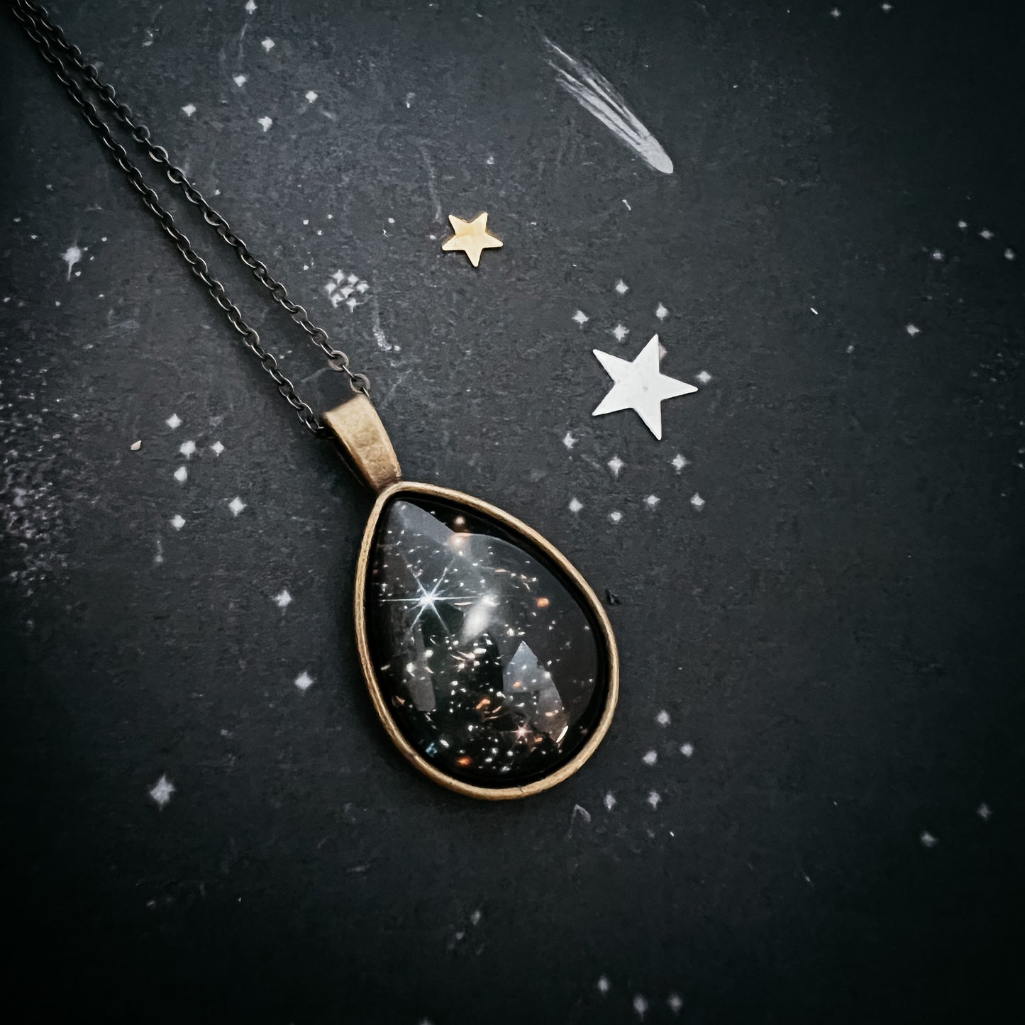 Cosmic Ocean Teardrop Necklace