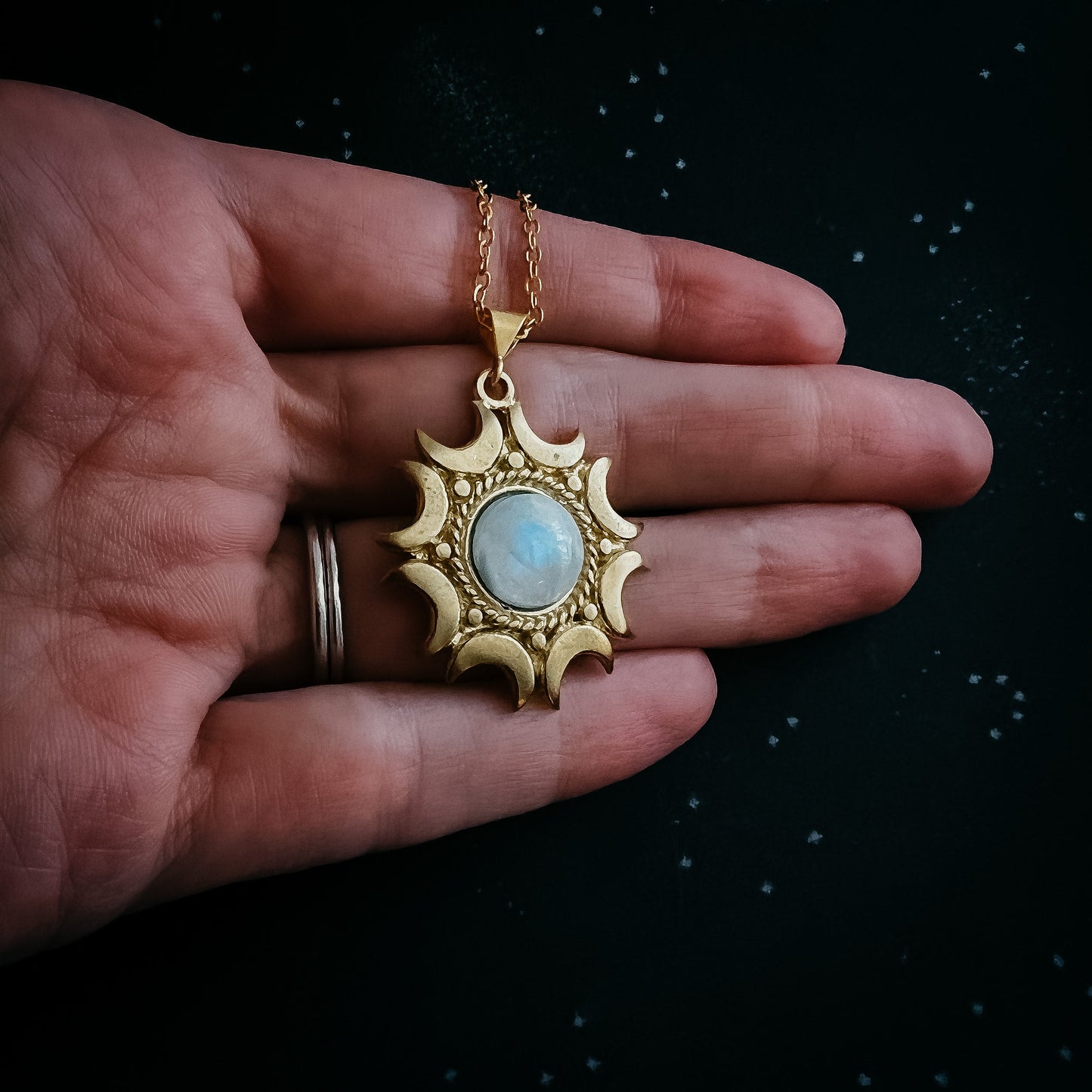 Lunar Halo Moonstone Pendant