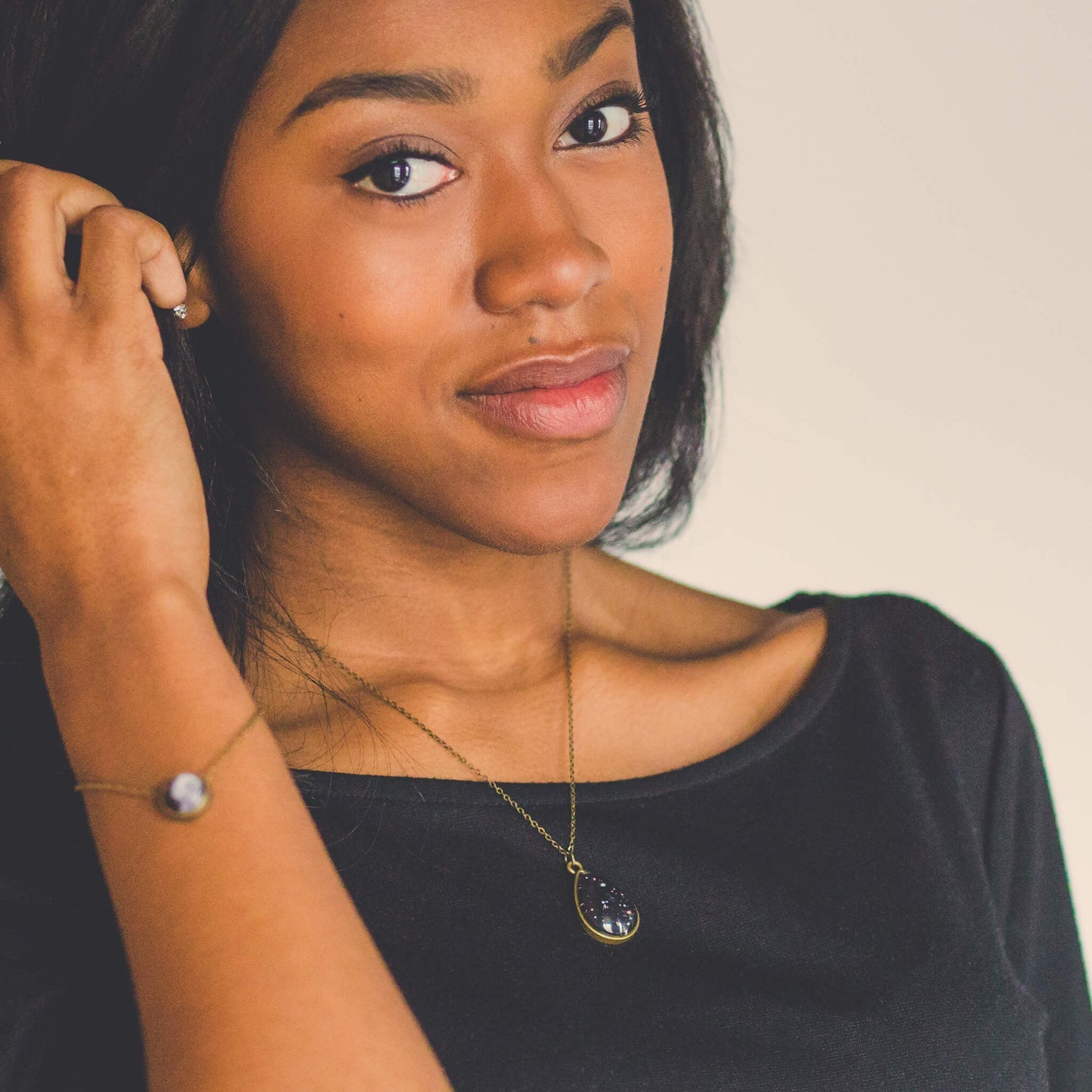 Cosmic Ocean Teardrop Necklace