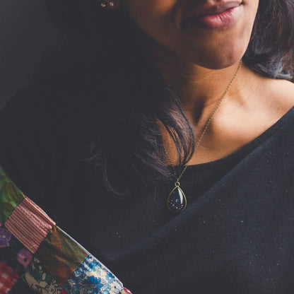 Cosmic Ocean Teardrop Necklace