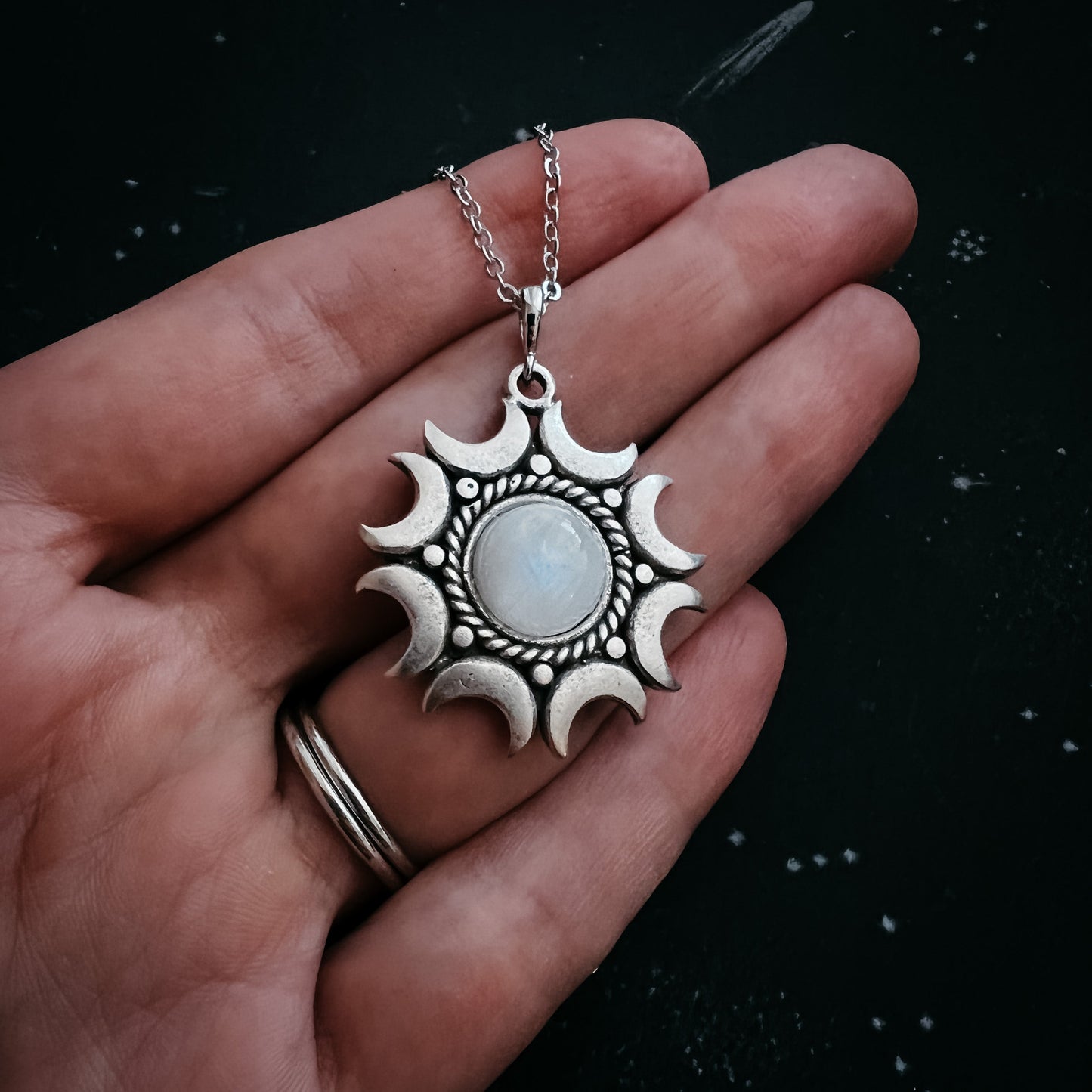 Lunar Halo Moonstone Pendant